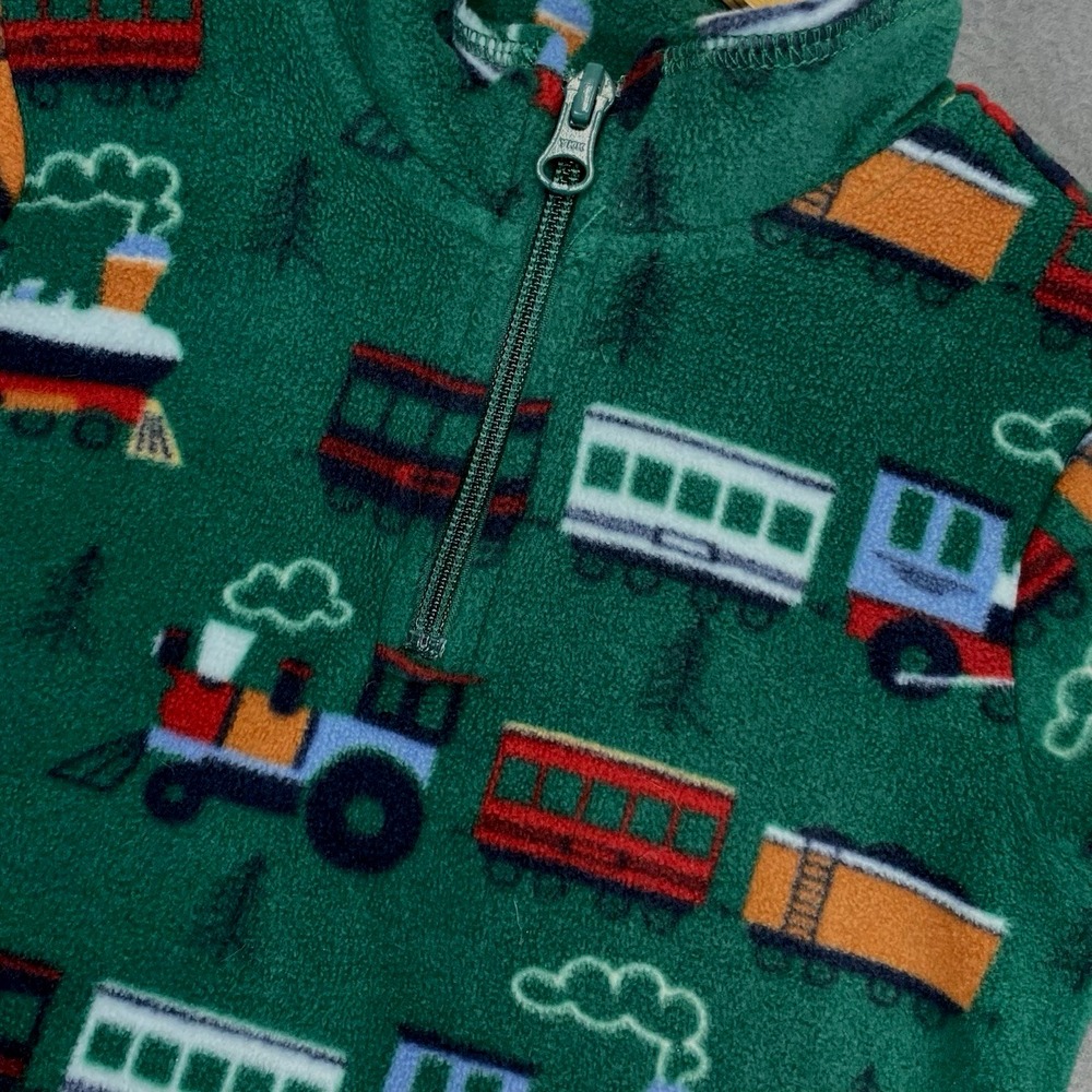 Children's Place Fleece TRAINS 2T Pullover 1/4 Zip Long Sleeve Jacket Toddler